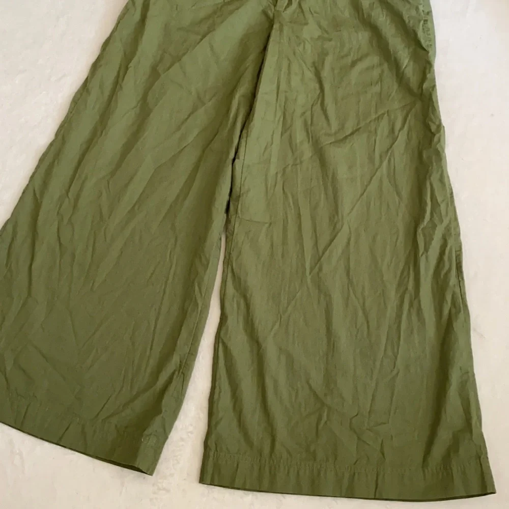 Free People | Menorca High Waist Wide Leg Cropped Pants Forest Glen Green (6) - Picture 6 of 16
